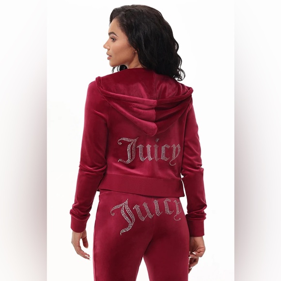 Juicy Couture white Velvet Bling Hoodie and Pant Set 💋 - Picture 7 of 8